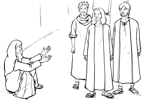 Blind Bartimaeus Asks Jesus to Heal Him coloring page image