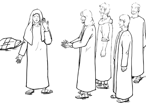 Blind Bartimaeus Receives His Sight coloring page image