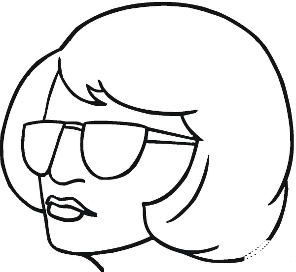 Blond In Sunglasses  coloring page image