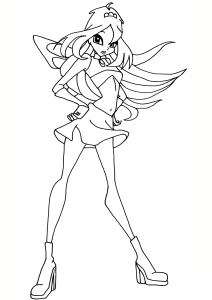 Bloom New Pose coloring page image