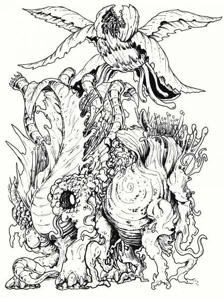 Blorg Florinca and Gorros coloring page image