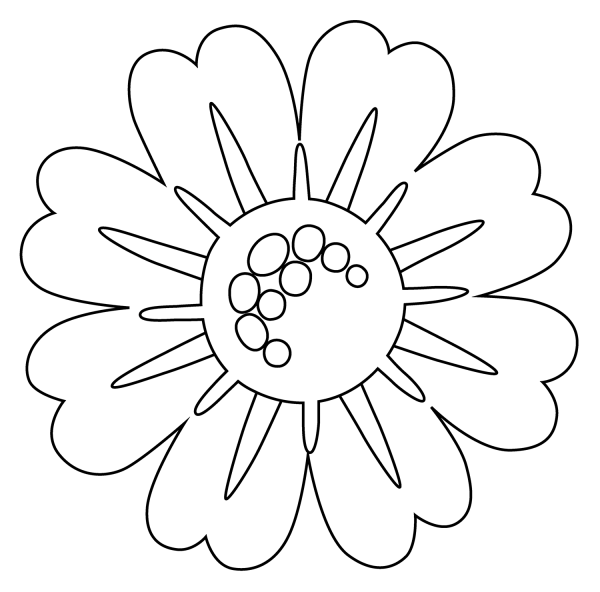 Blossom Emoji coloring page image