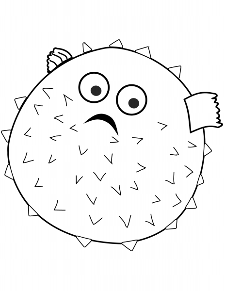 Blowfish coloring page image