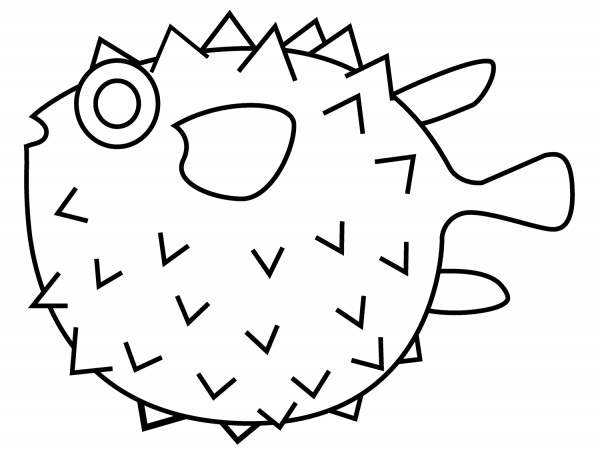 Blowfish Emoji coloring page image