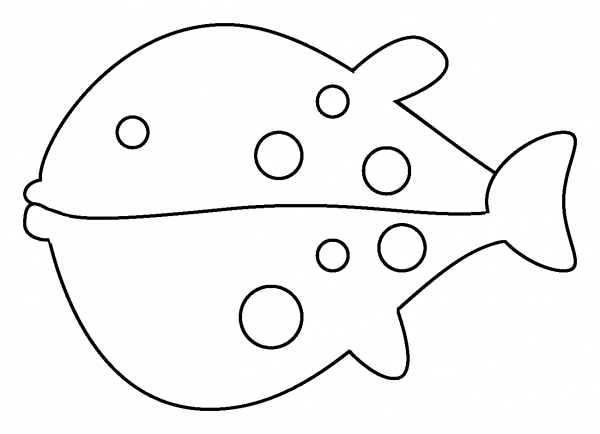 Blowfish Emoji coloring page image