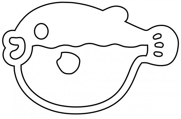 Blowfish Emoji coloring page image