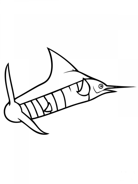 Blue Marlin Fish coloring page image
