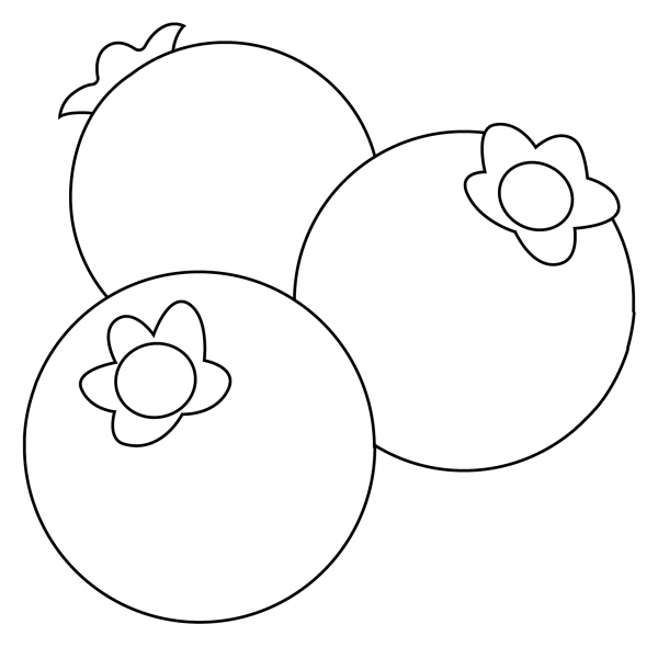Blueberries Emoji coloring page image