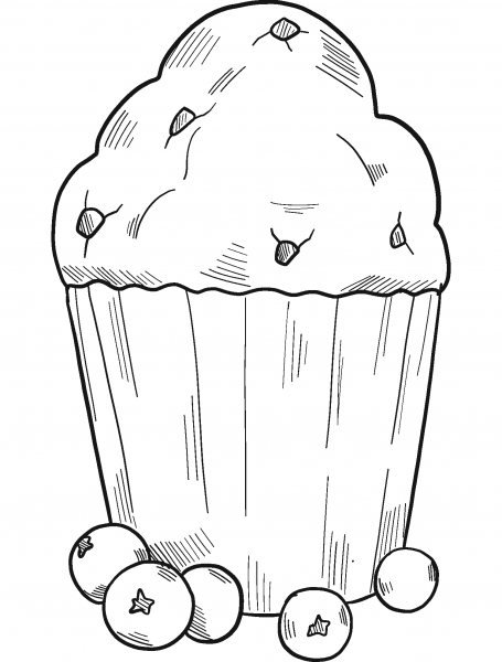 Blueberry Muffin coloring page image