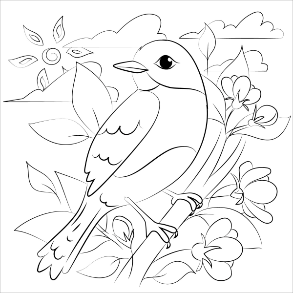 Bluebird coloring page image