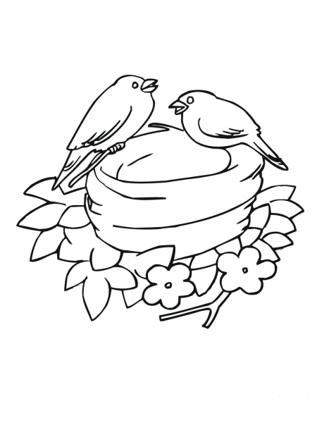 Bluebirds Nesting coloring page image