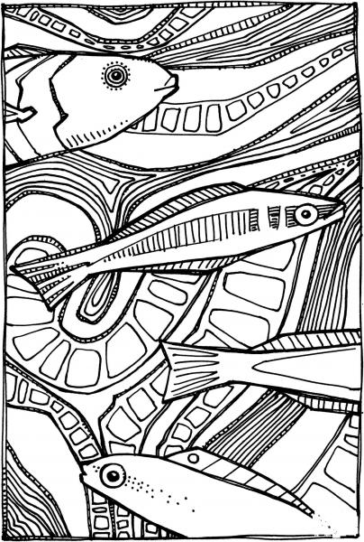 Bluehead Wrasse coloring page image