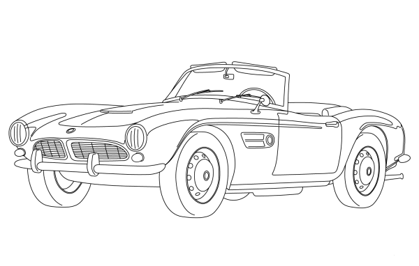 BMW 507 roadster coloring page image
