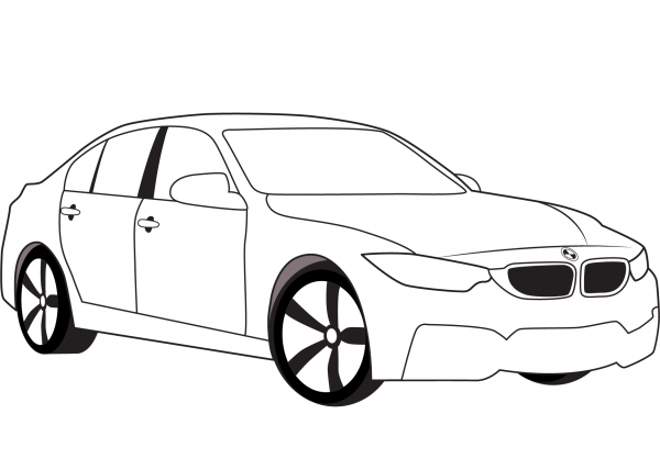 BMW M3 coloring page image