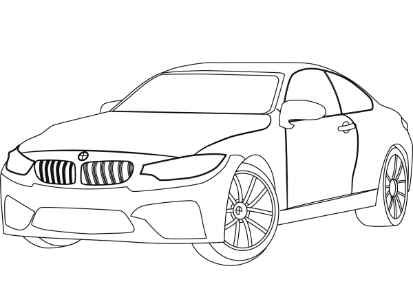BMW M4 coloring page image