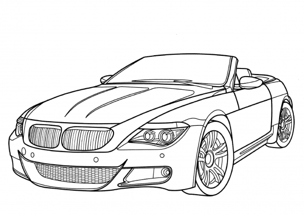 BMW M6  coloring page image