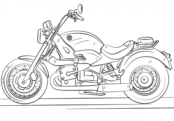 BMW Motorcycle coloring page image