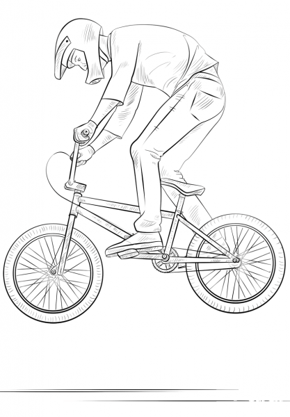 BMX Biker coloring page image