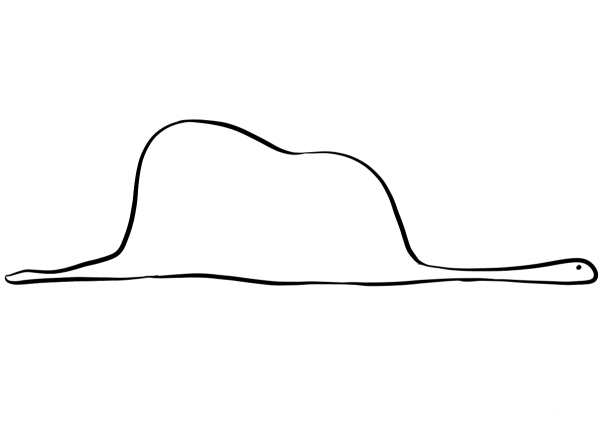 Boa Constrictor Digesting an Elephant coloring page image