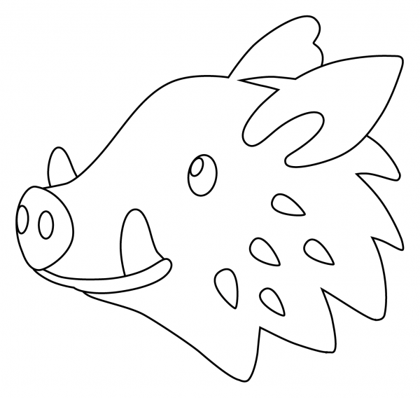 Boar Emoji coloring page image