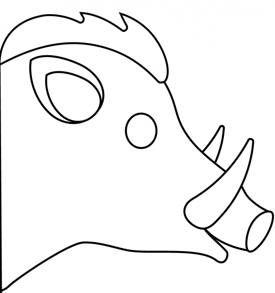 Boar Emoji coloring page image
