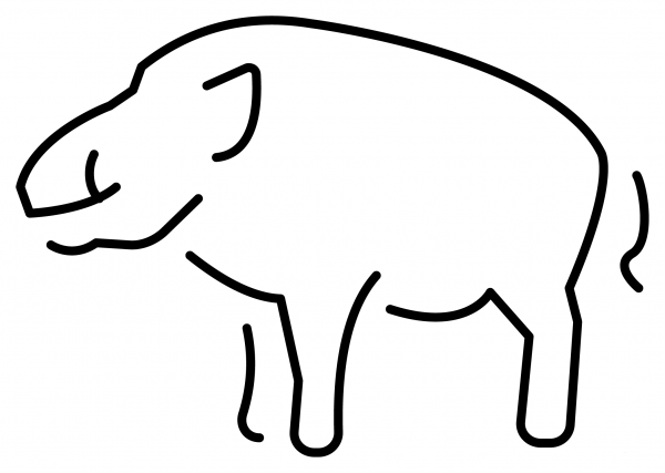 Boar Emoji coloring page image