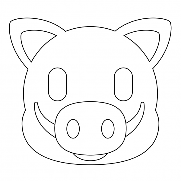 Boar Emoji coloring page image