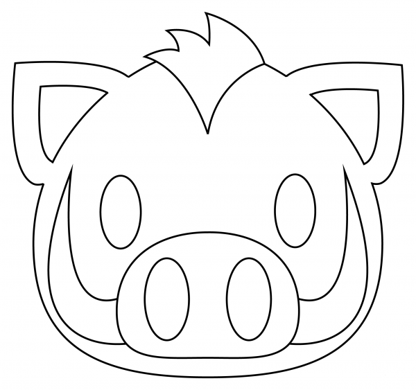 Boar Face coloring page image