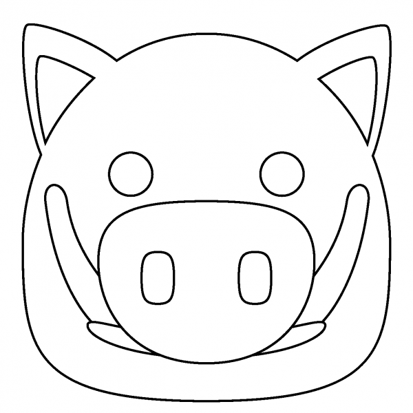 Boar Face Emoji coloring page image