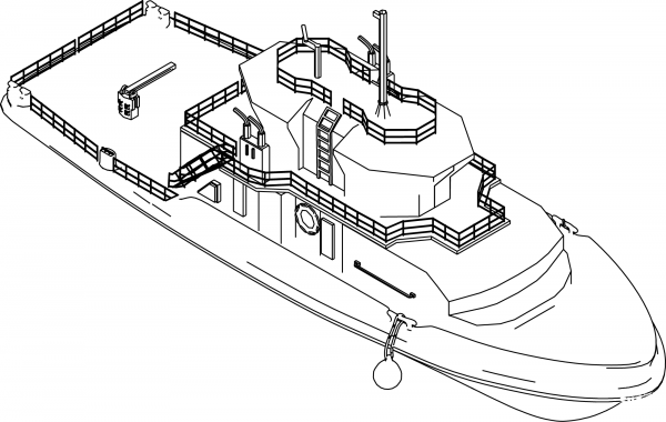 Boat coloring page image