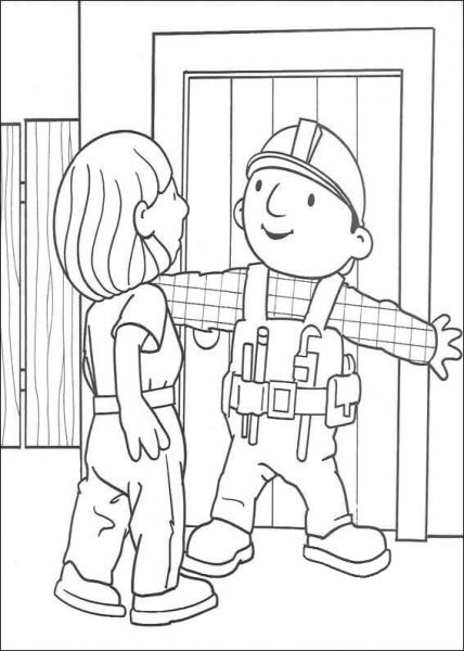 Bob Forbids His Friend To Enter The Room  coloring page image