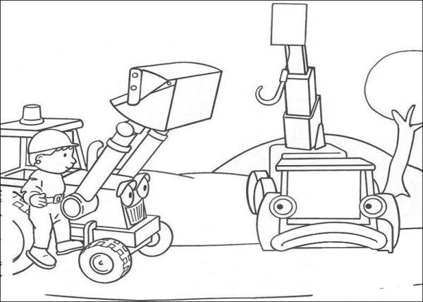 Bob Needs Lofty And Scoop To Help His Job  coloring page image
