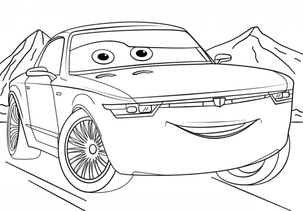 Bob Sterling from Cars 3 coloring page image