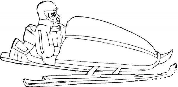 Bobsleigh coloring page image