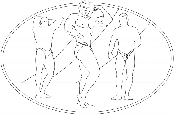 Bodybuilding Competition coloring page image