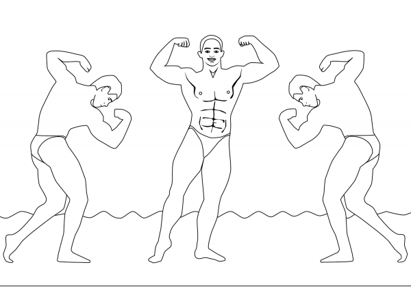 Bodybuilding Competition coloring page image