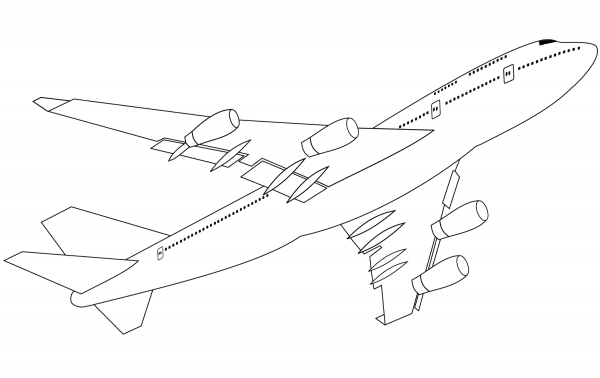 Boeing 747-400 coloring page image