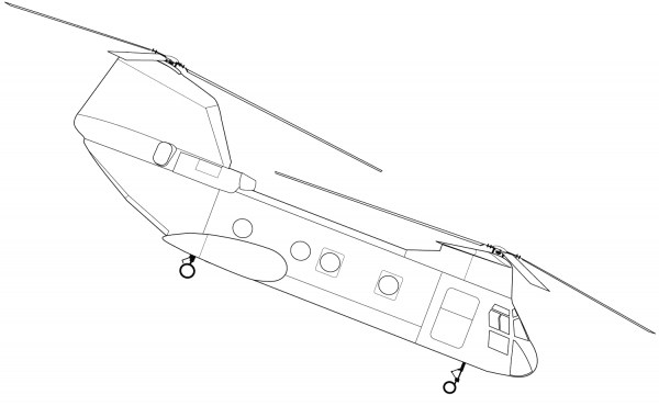 Boeing CH-46 Sea Knight Helicopter coloring page image