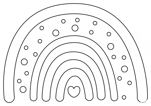 Boho Rainbow coloring page image
