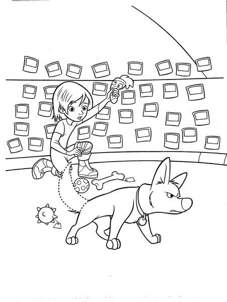 Bolt Is Always Ready To Help Penny  coloring page image