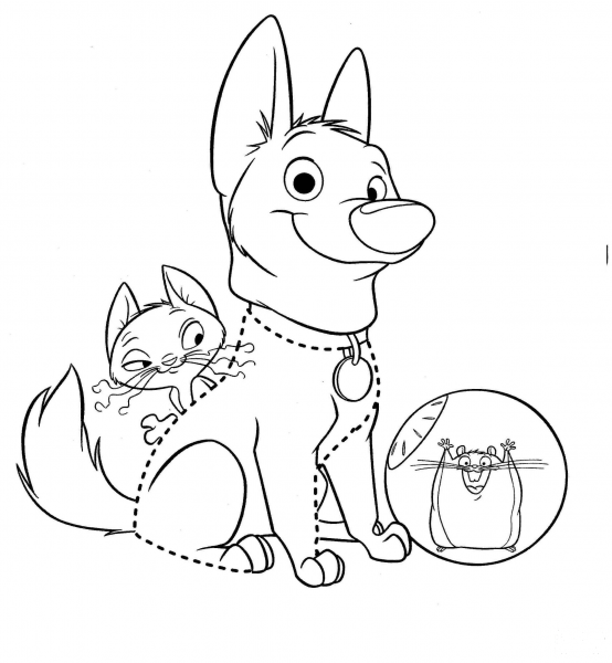 Bolt With Little Mouse  coloring page image