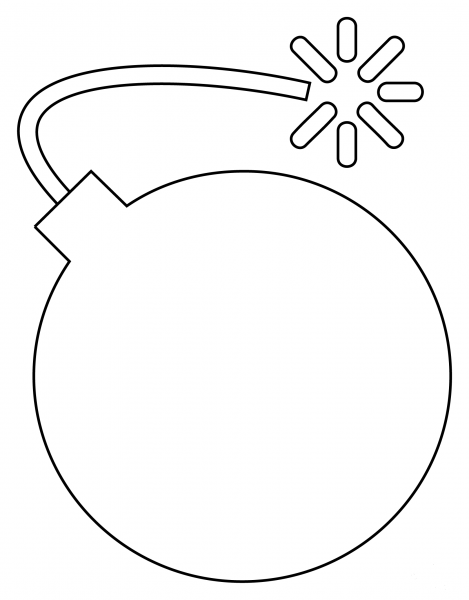 Bomb coloring page image