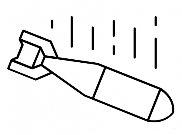 Bomb coloring page image