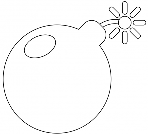 Bomb Emoji coloring page image
