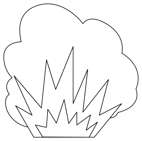Bomb Explosion coloring page image