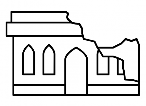 Bombed House coloring page image