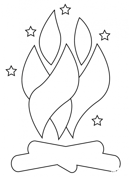 Bonfire coloring page image