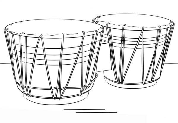 Bongo Drums coloring page image