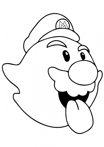 Boo Mario coloring page image