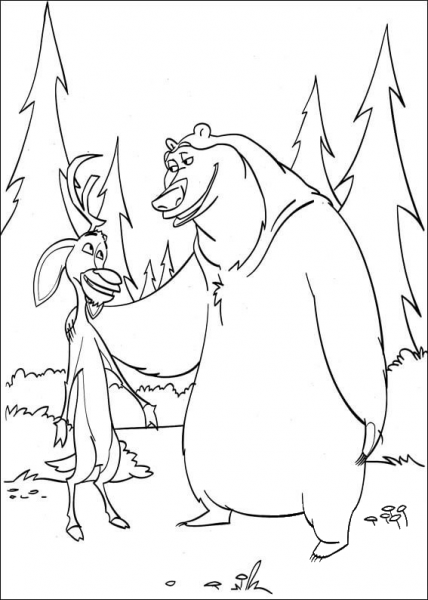 Boog And Elliot Are Friends coloring page image